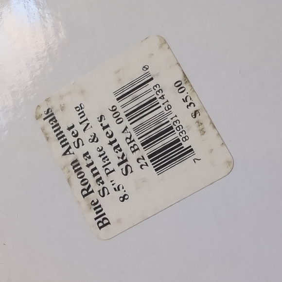 SPODE I Vintage Blue Room Collection Skaters 2nd Annual Santa Plate and Mug Set - Picture 13 of 15